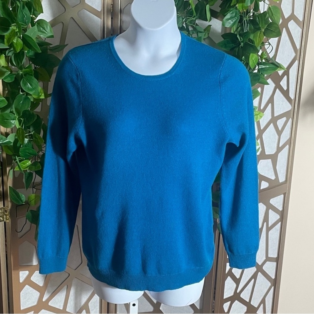 ⛱️🔥Charter Club - Teal Blue Cashmere Crewneck Sweater - XL